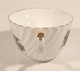 Vintage Aynsley Bone China England Purple Violet Flowers Tea Cup & Saucer Set