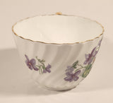 Vintage Aynsley Bone China England Purple Violet Flowers Tea Cup & Saucer Set