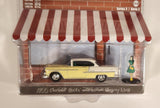 2018 Greenlight The Hobby Shop Series 3 Limited Edition 1955 Chevrolet Bel Air Yellow and White with Woman Wearing Dress Die Cast Toy Car Vehicle and Figure New in Package