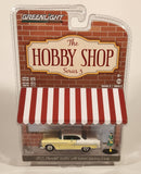 2018 Greenlight The Hobby Shop Series 3 Limited Edition 1955 Chevrolet Bel Air Yellow and White with Woman Wearing Dress Die Cast Toy Car Vehicle and Figure New in Package