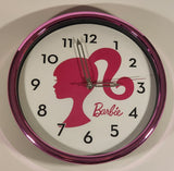 2023 Accutime Mattel Barbie 11 3/4" Pink Chrome Rimmed Wall Clock
