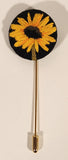 Vintage Embroidered Sunflower Stick Pin