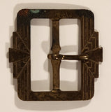 Antique 1920s Design Pat Pend Art Deco Pattern Design Brass Metal Buckle