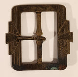 Antique 1920s Design Pat Pend Art Deco Pattern Design Brass Metal Buckle