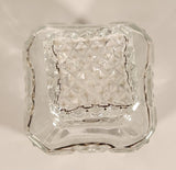 Vintage Diamond Pattern Square Shaped Clear Glass Whiskey Decanter Bottle
