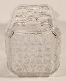 Vintage Diamond Pattern Square Shaped Clear Glass Whiskey Decanter Bottle