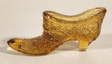 Vintage Fenton Orange Amber Daisy Button High Heel Shoe Art Glass Ornament