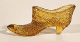 Vintage Fenton Orange Amber Daisy Button High Heel Shoe Art Glass Ornament
