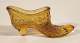Vintage Fenton Orange Amber Daisy Button High Heel Shoe Art Glass Ornament