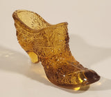 Vintage Fenton Orange Amber Daisy Button High Heel Shoe Art Glass Ornament
