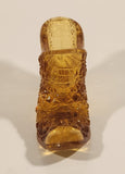 Vintage Fenton Orange Amber Daisy Button High Heel Shoe Art Glass Ornament