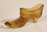 Vintage Fenton Orange Amber Daisy Button High Heel Shoe Art Glass Ornament