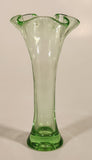 Vintage 1930s Ruffled Edge Lime Green Depression Glass Vase