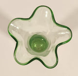 Vintage 1930s Ruffled Edge Lime Green Depression Glass Vase