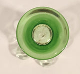 Vintage 1930s Ruffled Edge Lime Green Depression Glass Vase