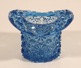 Vintage Fenton Daisy & Button Blue Glass Top Hat Vase