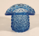 Vintage Fenton Daisy & Button Blue Glass Top Hat Vase