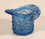 Vintage Fenton Daisy & Button Blue Glass Top Hat Vase