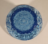 Vintage Fenton Daisy & Button Blue Glass Top Hat Vase