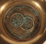 Rare Vintage APS Aviation Power Supply Inc Burbank California 25th Anniversary Serving Brass Turbine Engine Users Throughout The World Brass Metal Ashtray