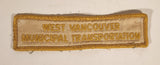 Rare Vintage West Vancouver Transportation Embroidered Fabric Patch Badge