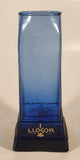 Luxor Hotel Casino Las Vegas Embossed Hieroglyphs Pillars Cobalt Blue 9" Glass Cup
