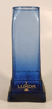 Luxor Hotel Casino Las Vegas Embossed Hieroglyphs Pillars Cobalt Blue 9" Glass Cup
