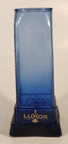 Luxor Hotel Casino Las Vegas Embossed Hieroglyphs Pillars Cobalt Blue 9" Glass Cup