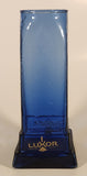 Luxor Hotel Casino Las Vegas Embossed Hieroglyphs Pillars Cobalt Blue 9" Glass Cup