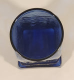 Luxor Hotel Casino Las Vegas Embossed Hieroglyphs Pillars Cobalt Blue 9" Glass Cup