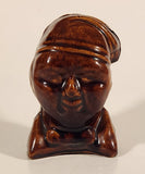 Vintage 1870-1890 Caledonian Pottery 'Souter Johnny' Brown Treacleware Stoneware Coin Bank