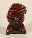 Vintage 1870-1890 Caledonian Pottery 'Souter Johnny' Brown Treacleware Stoneware Coin Bank