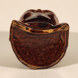 Vintage 1870-1890 Caledonian Pottery 'Souter Johnny' Brown Treacleware Stoneware Coin Bank