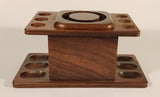 Vintage Decatur Industries Genuine Walnut Wood 6 Hole Pipe Rest Holder Tobacco Humidor