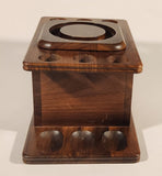 Vintage Decatur Industries Genuine Walnut Wood 6 Hole Pipe Rest Holder Tobacco Humidor