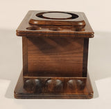 Vintage Decatur Industries Genuine Walnut Wood 6 Hole Pipe Rest Holder Tobacco Humidor