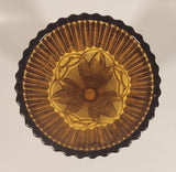 Vintage Art Nouveau Circles Arches Blurred Orange Amber 10" Heavy Glass Flower Vase