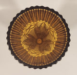 Vintage Art Nouveau Circles Arches Blurred Orange Amber 10" Heavy Glass Flower Vase