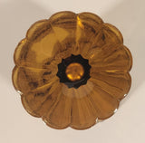 Vintage Art Nouveau Circles Arches Blurred Orange Amber 10" Heavy Glass Flower Vase