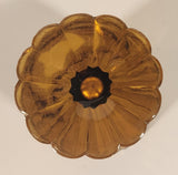 Vintage Art Nouveau Circles Arches Blurred Orange Amber 10" Heavy Glass Flower Vase