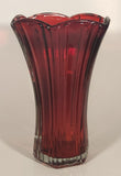 Vintage Anchor Hocking Ruby Red 8 3/8" Heavy Glass Flower Vase