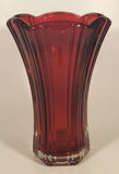 Vintage Anchor Hocking Ruby Red 8 3/8" Heavy Glass Flower Vase