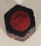 Vintage Anchor Hocking Ruby Red 8 3/8" Heavy Glass Flower Vase