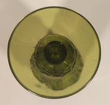 Vintage Waterfall Pattern Avocado Green 9 3/4" Heavy Glass Flower Vase