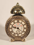 Vintage 1973 Avon Gold Tone Alarm Clock Shaped Perfume Bottle