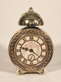 Vintage 1973 Avon Gold Tone Alarm Clock Shaped Perfume Bottle