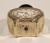 Vintage 1973 Avon Gold Tone Alarm Clock Shaped Perfume Bottle