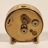 Vintage Circle 8 Days Small 1 3/4" Brass Desk Alarm Clock Made in Switzerland