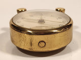 Vintage Circle 8 Days Small 1 3/4" Brass Desk Alarm Clock Made in Switzerland