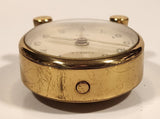 Vintage Circle 8 Days Small 1 3/4" Brass Desk Alarm Clock Made in Switzerland